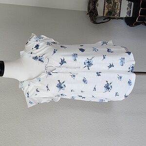 Lucky Brand Printed Ruffle Sleeve Top